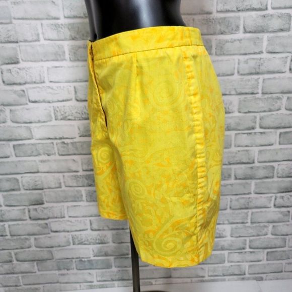 Vintage 60s Lilly Pulitzer Womens 28" Yellow Orange Neon Swirl Bermuda Shorts - Picture 4 of 9